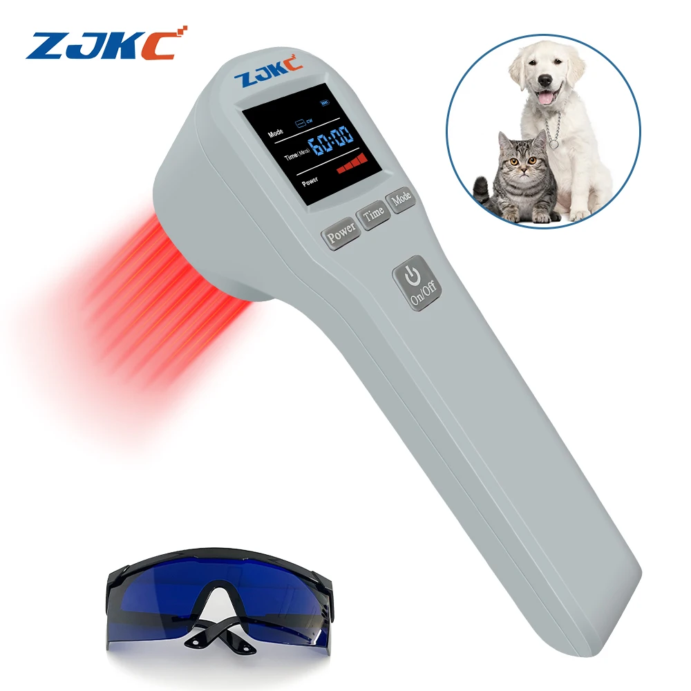 ZJKC Professional Pain Relief Physiotherapy Cold Laser Therapy Device for Pet Dog Cat Wound Injuries 650nm 808nm Home Handheld