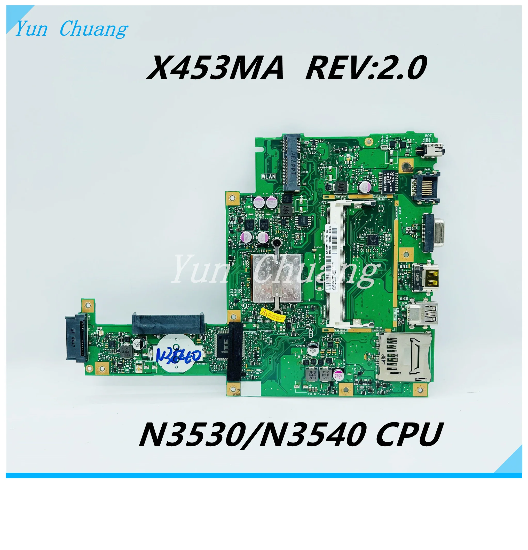 X453MA Mainboard For Asus A453M D453M F453M K453M X403M X453M X453MA Laptop Motherboard With N3530/N3540 CPU DDR3L 100%Tested