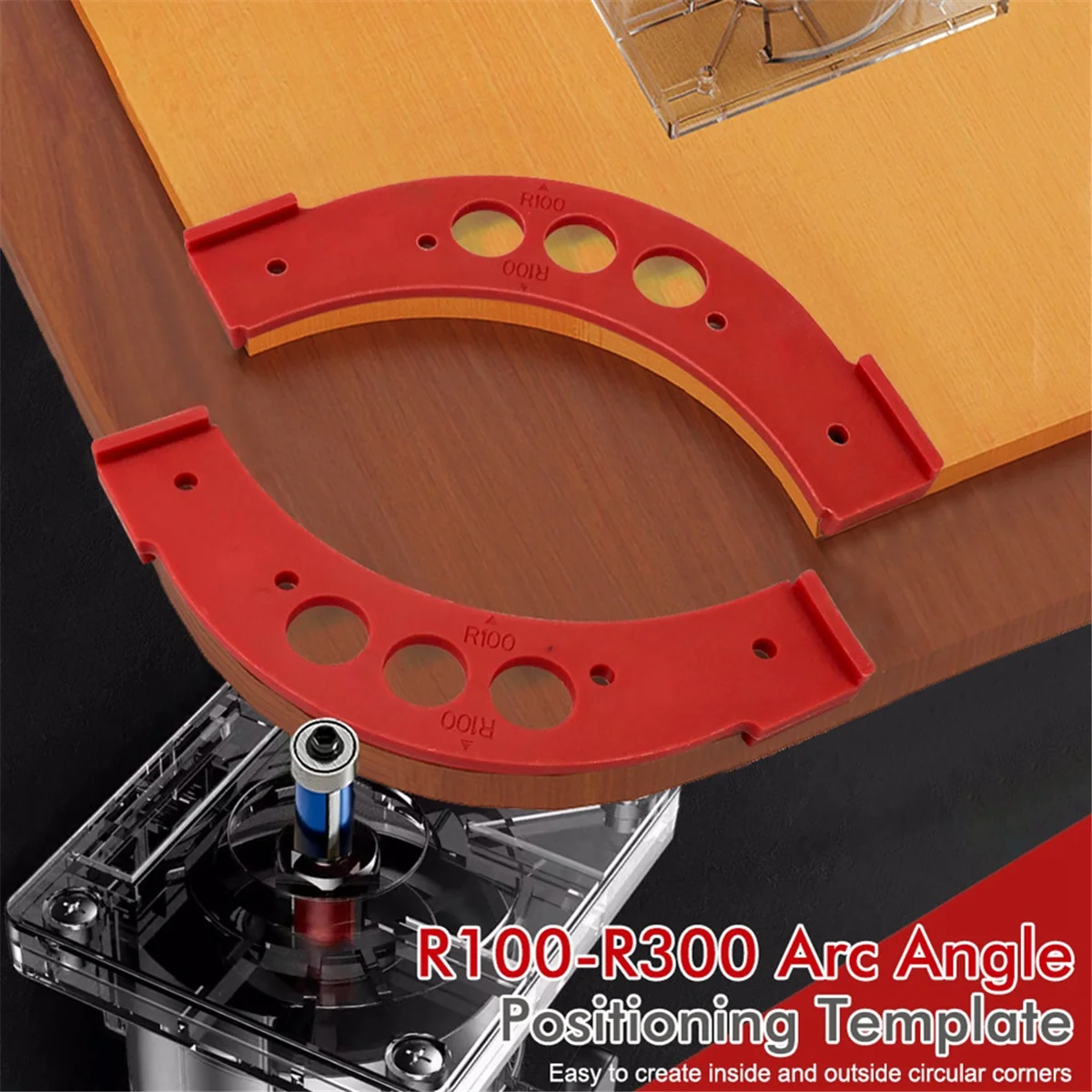 

A22I R100-R300 Radius Jig Woodworking Router Templates Arc Angle Positioning Template Corner Radius Reusable Positioning Tool