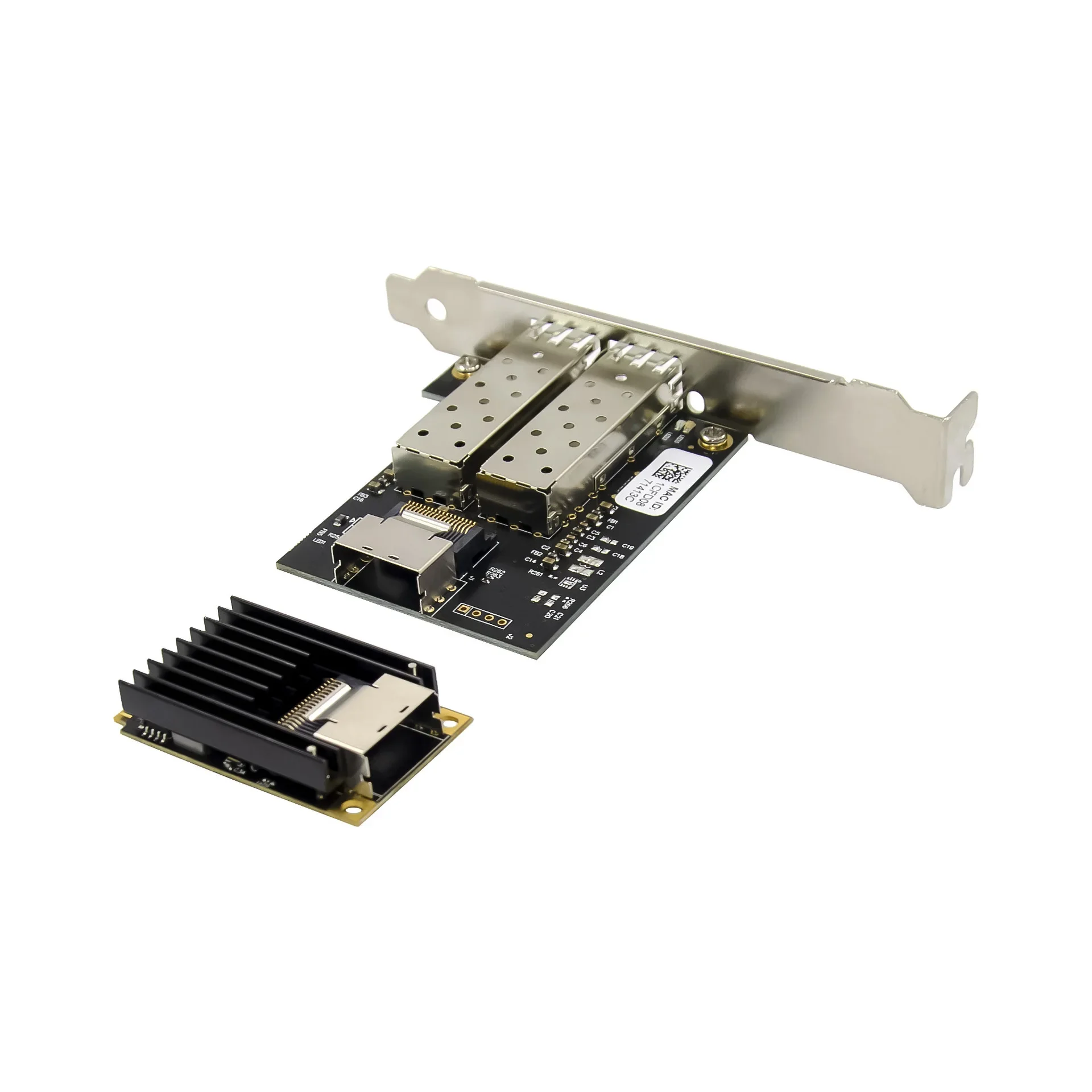 Adaptor jaringan optik Gigabit, Mini PCIe Gigabit Optical NIC I350AM2 Dual Optical Port SFP Lndustrial