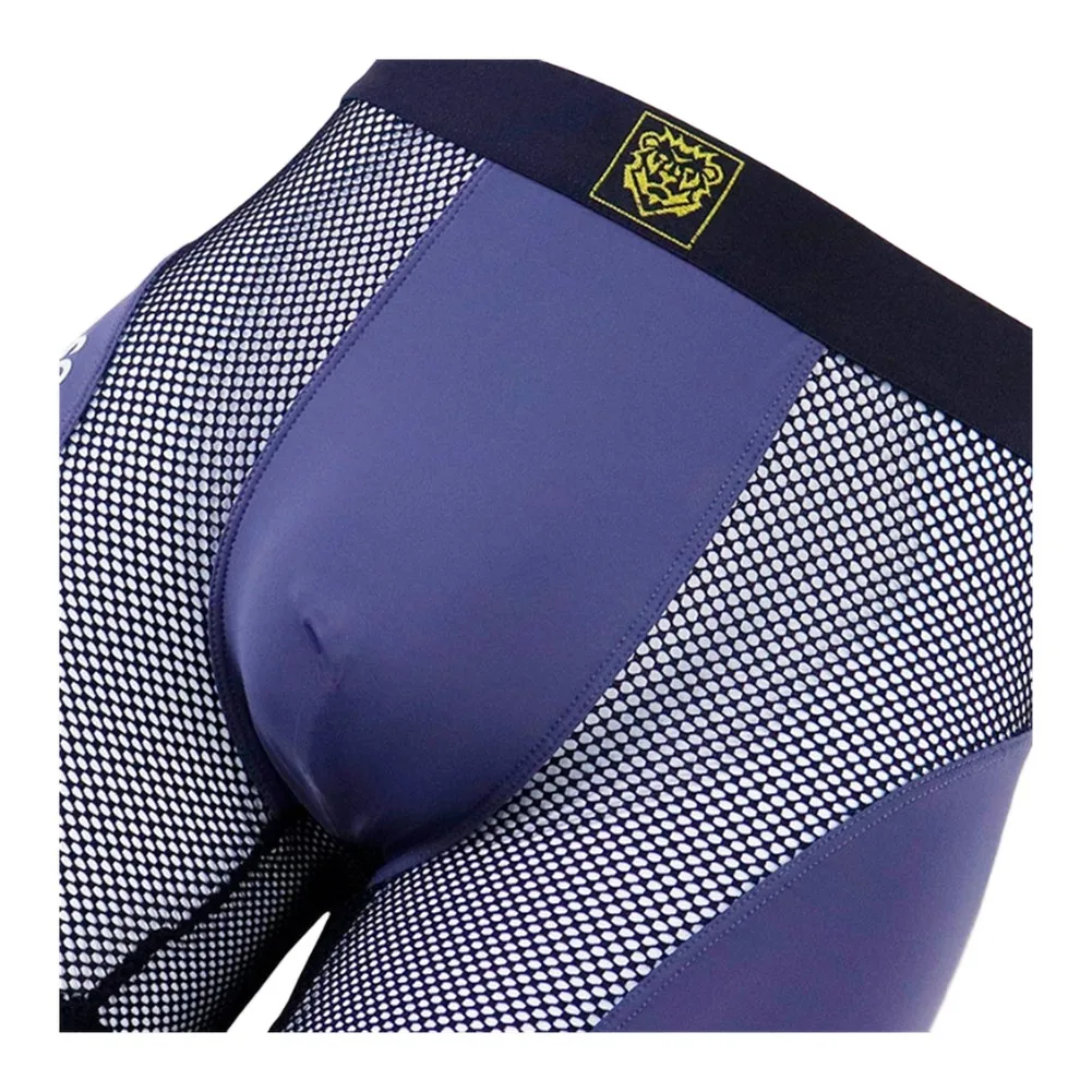 

Sports Quick Drying Men Mesh Patchwork Boxers Long Leg Shorts Elastic Breathable Extended Fitness Casual Underwear
