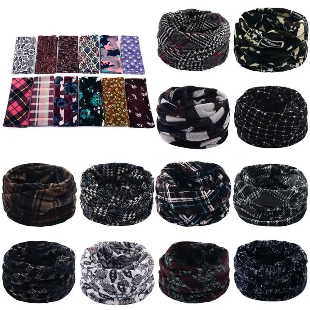 Winter Fashion Windproof Soft Ring Scarves Thermal Loop Outdoor Sports Fleece Neck Scarf Double Layer Thick Scarf