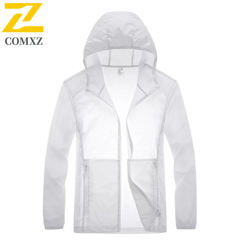 Lightweight Skin Jacket Men's Spring and Summer Casual Fishing Waterproof Thin Windbreaker Outdoor Camping Sunscreen Hooded Coat