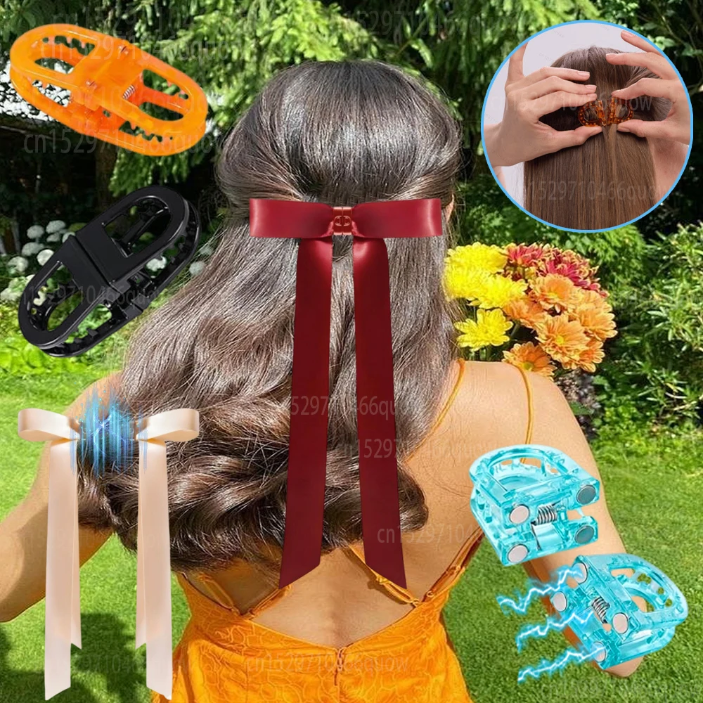 

Магнитные заколки-бантики для волос с сильной фиксацией, профессиональные салонные разделительные зажимы, нескользящие заколки для укладки для женщин и девочек, инструменты для причесок