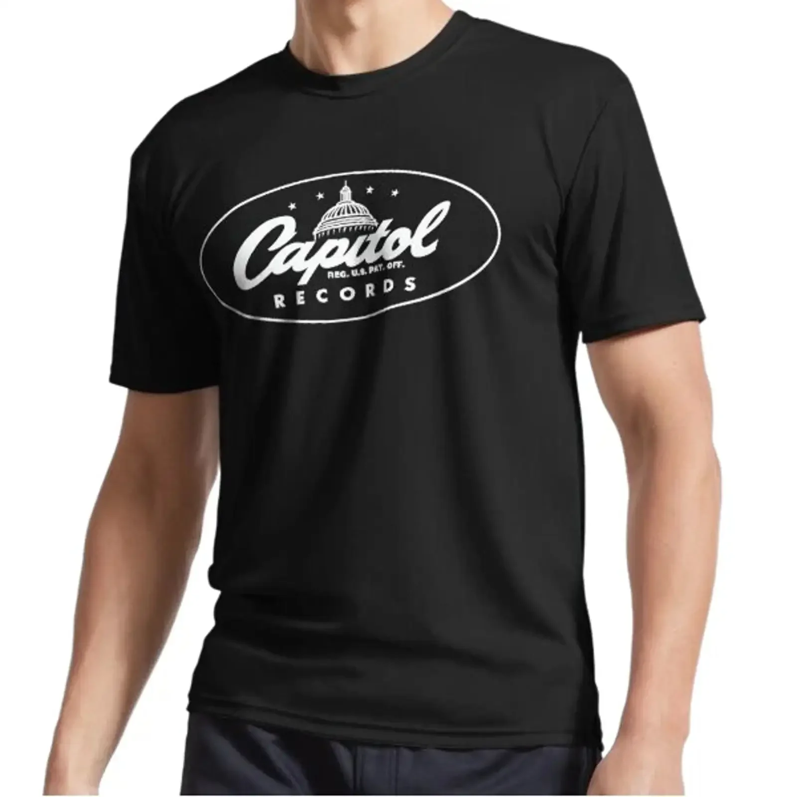 New Capitol Label Active Logo T Shirt Funny Size S to 5XL Image 1 of 3 vintage Washed streetwear Unisex homme Stretched Casual