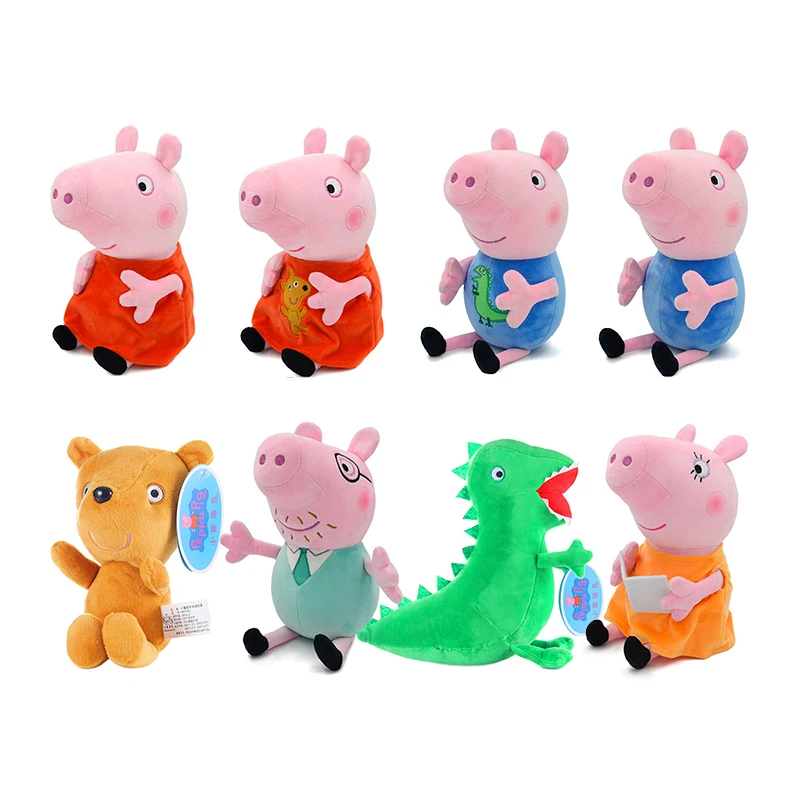Peppa Pig Figur Plüschpuppe George Dad Mom Cartoon Modell Gefüllte Puppe Geschenk Spielzeug Schwein Zuhause Kinderzimmer Dekoration Geburtstagsgeschenk