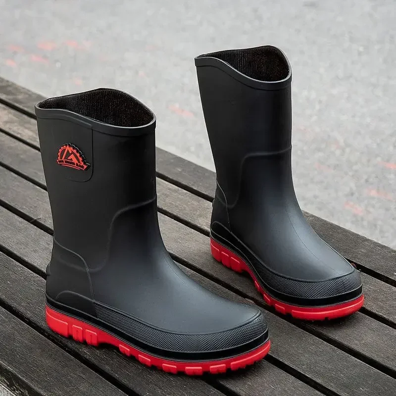 Warm Biker Motorcycle Rain Boots for Men Silicone Winter Man Shoes Designer Galoshes City Water Adult 2024 High Quality on Offer