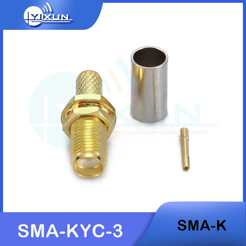 2PCS SMA-KYC-3 SMA Femelle RF Nicarconnector SMA-K Connecteur pour RG58 50-3 Câble
