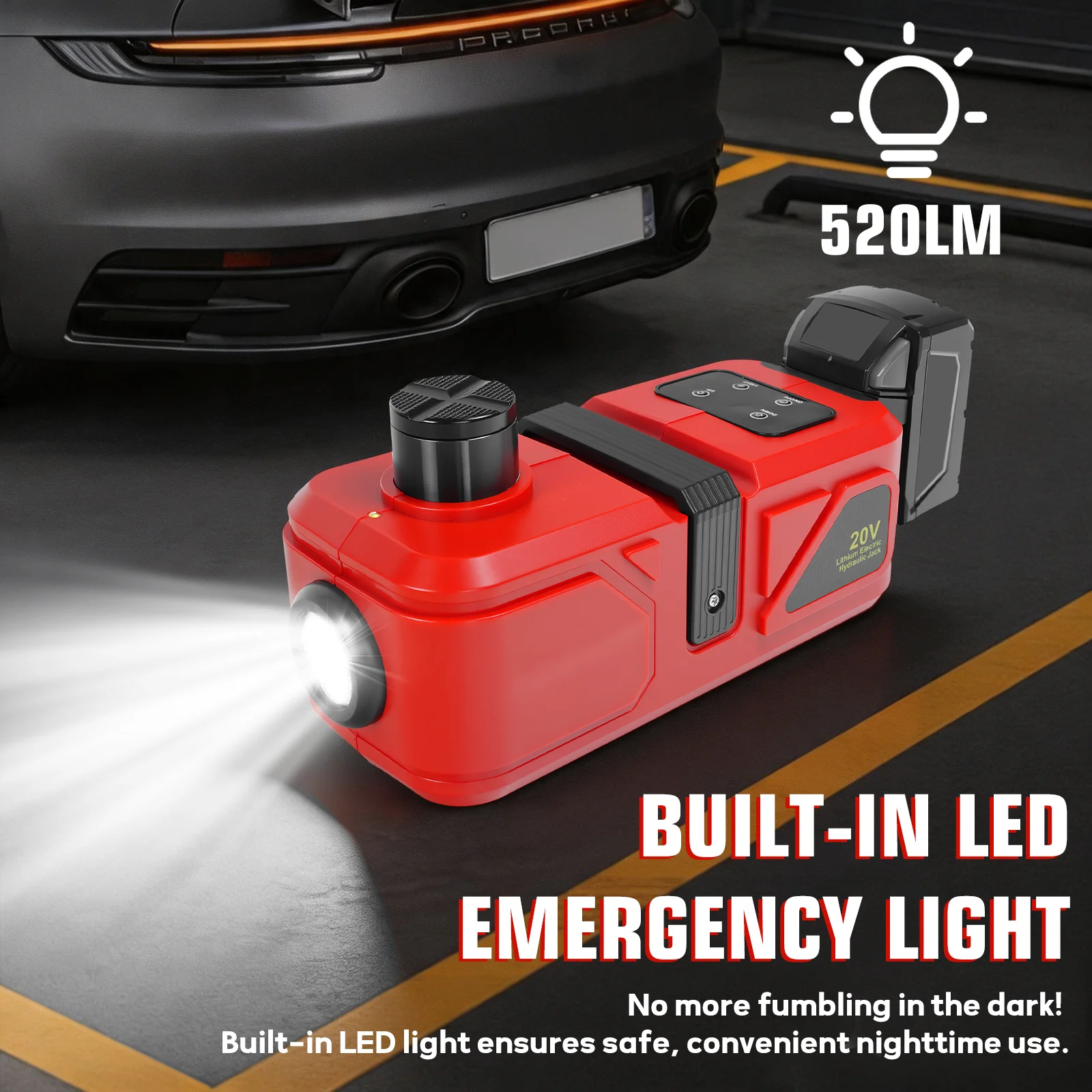 220W Electric Car Jack 5 Ton Hydraulic Jack Car Lift Floor Jack Change Tires Garage Repair Tool for Milwaukee 18V Battery Pin