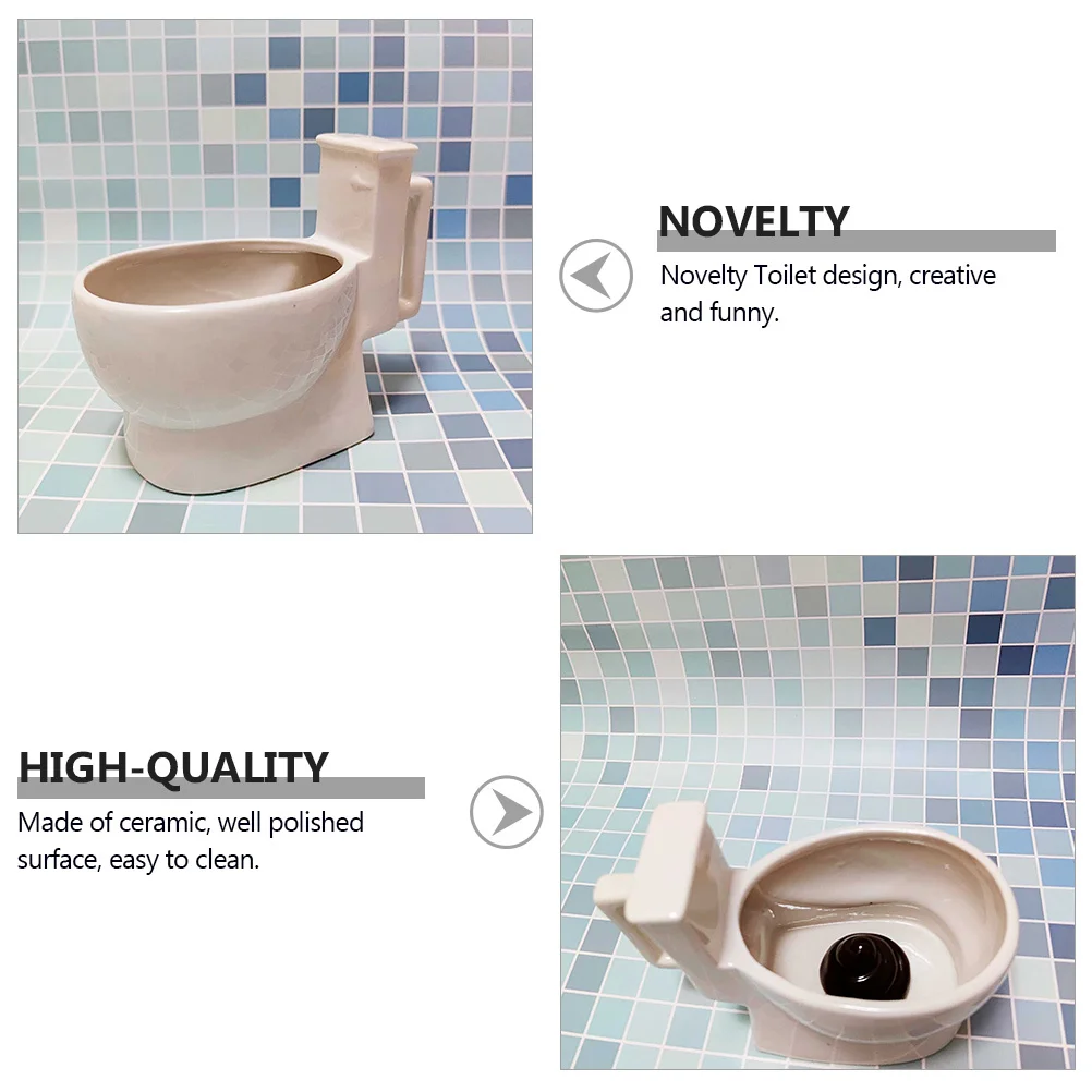 

Cute Toilet Cup Coffee Mug Funny Bathroom Gift Unique Ceramic Tea Cup Waterproof Seat Lid White Stoneware Novelty Drinkware
