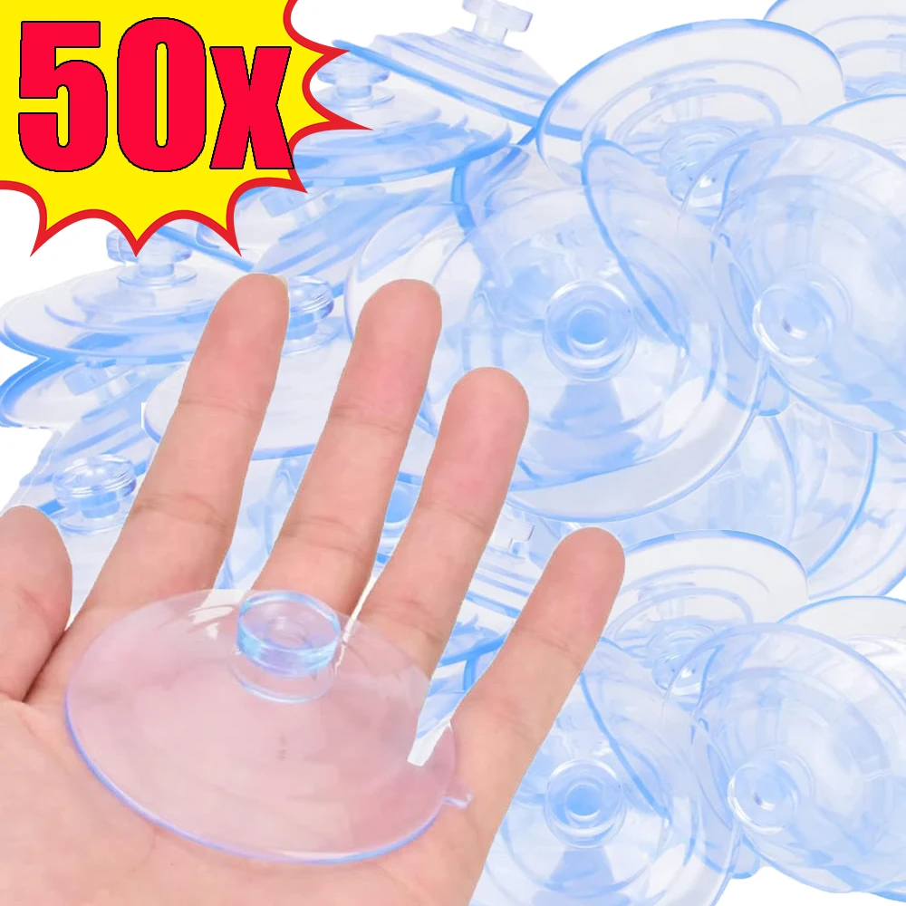 50/1PCS Transparent Suction Cups Plasitc Mushroom Head Suckers Car Window Glass Decor Hooks Bathroom Towel Hanger Suction Pads