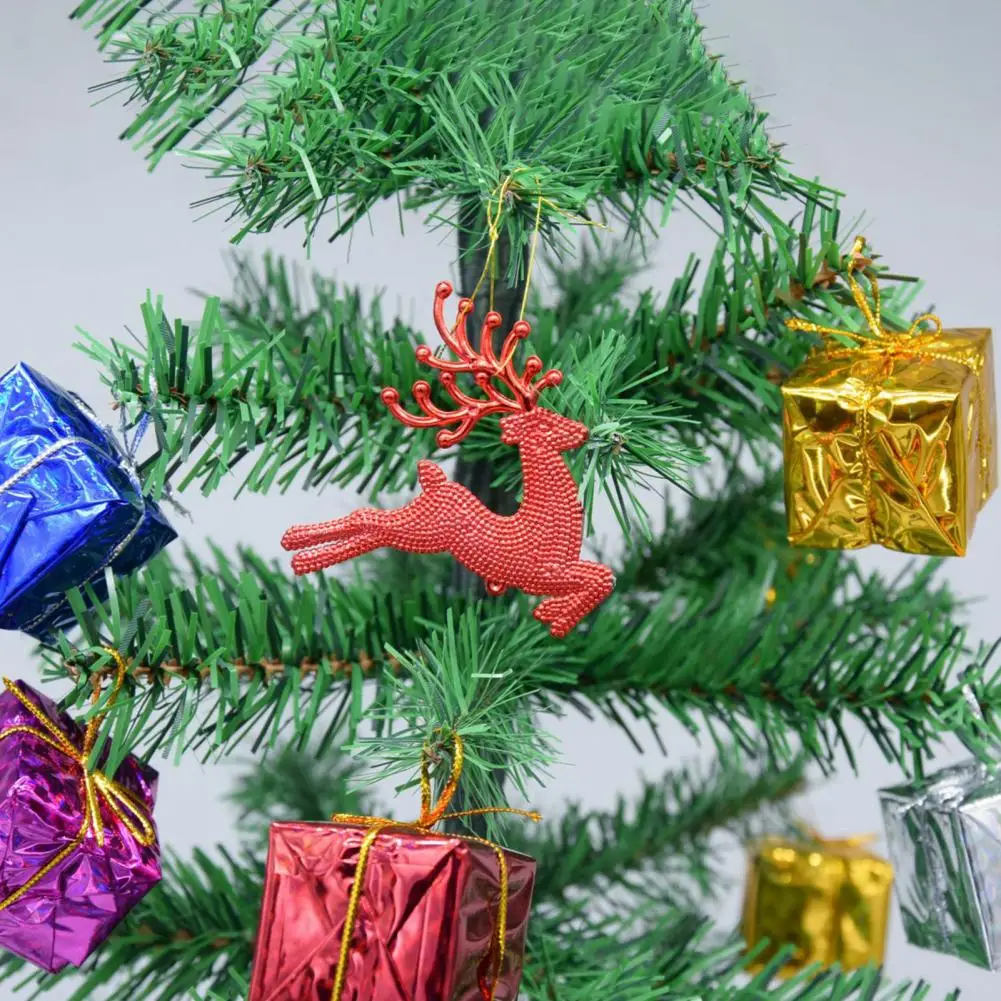 Christmas Reindeer Decoration Set of 10 Plastic Reindeer Hanging Ornaments for Christmas Tree Glitter Elk Decorations Holiday