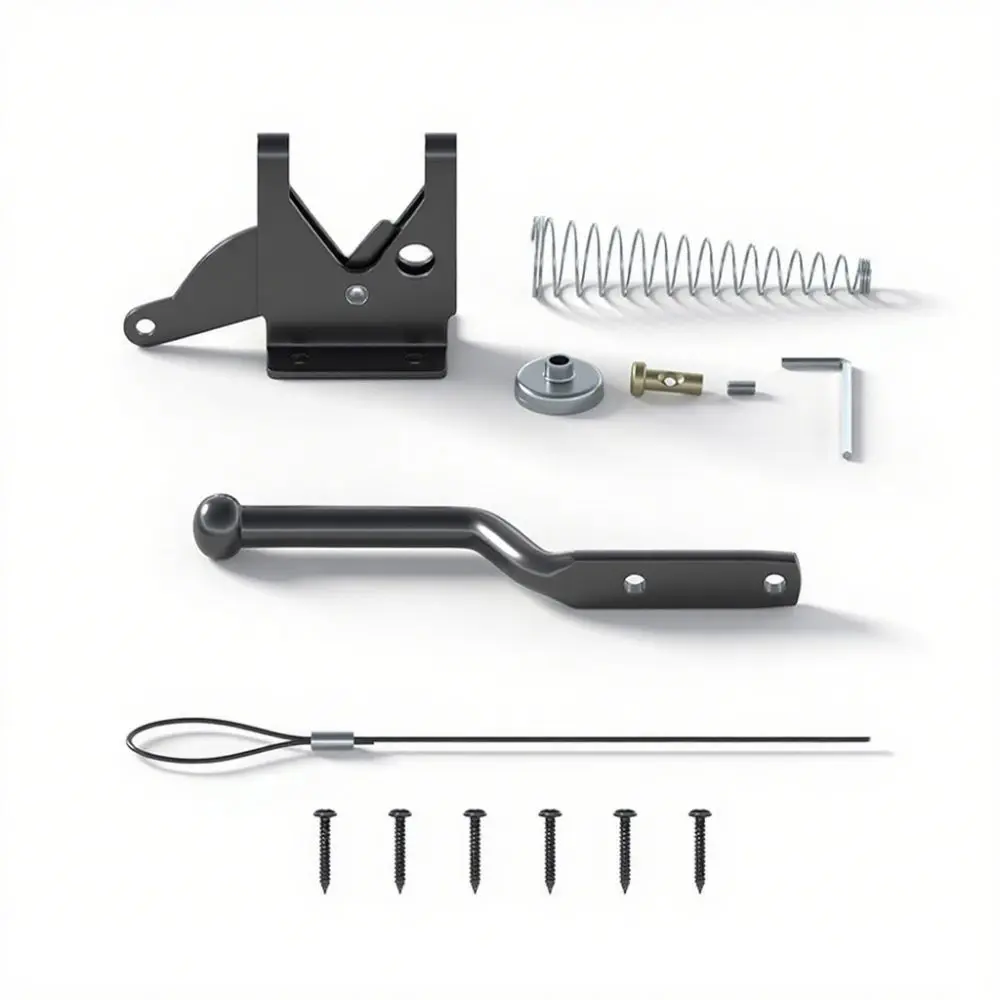 

Steel Spring Cable Self Locking Gate Carbon Steel Light Open Heavy Duty Gate Lock Multifunction Pull String Garden Gate Fastener