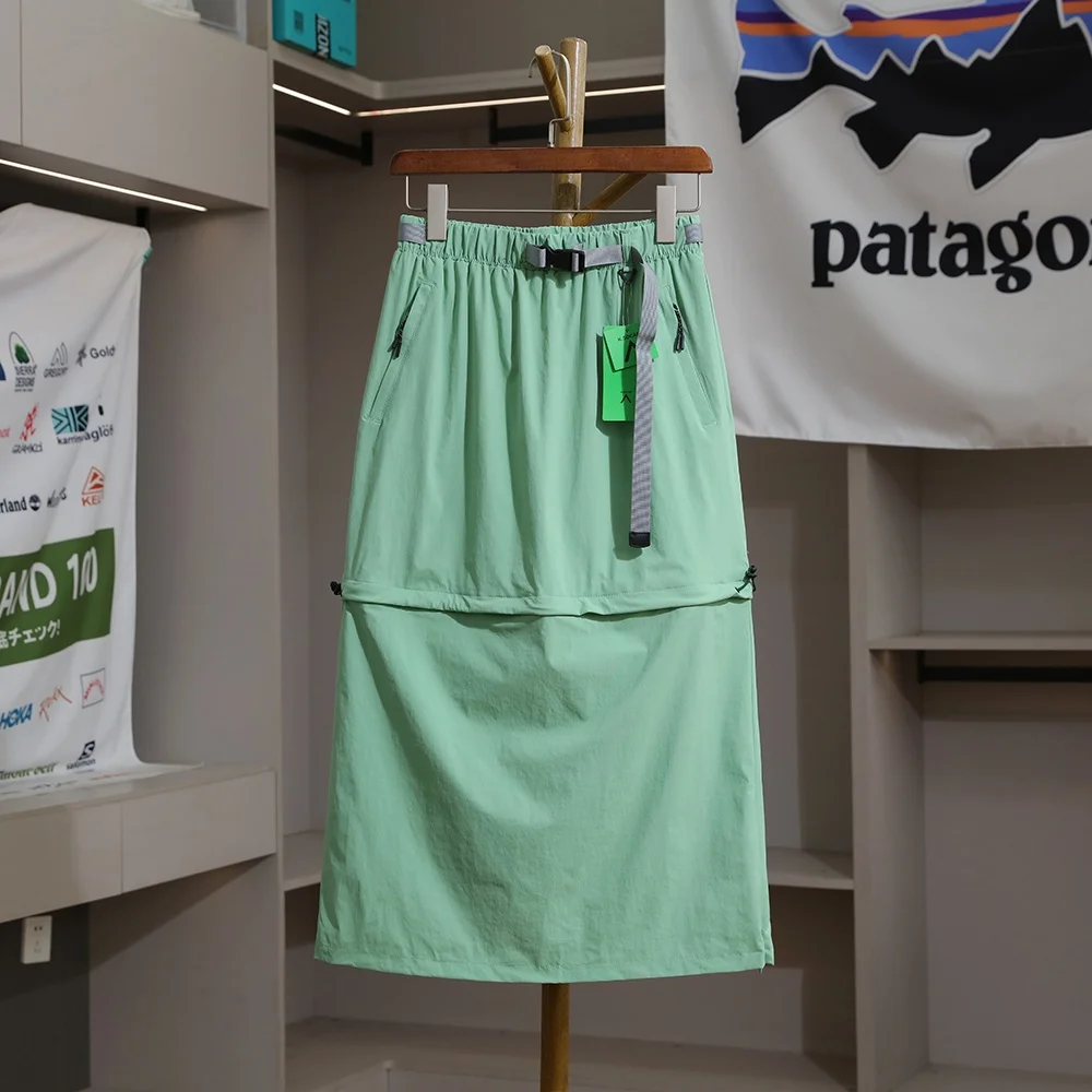 Detachable Outdoor A-Line  Skirt Slimming Breathable Nylon Casual Urban Commute Style High Waist Skirt for Women