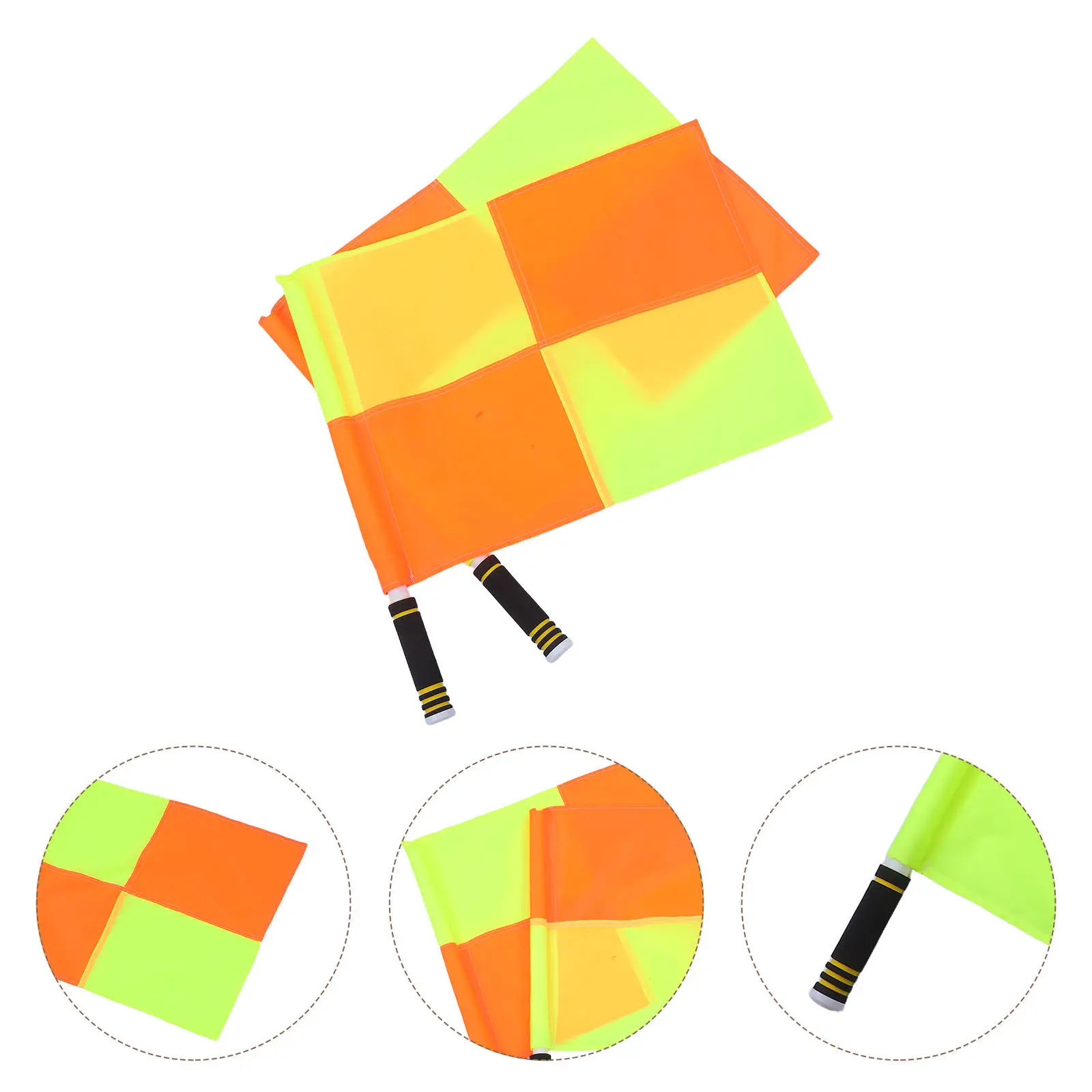 2Pcs Referee Signal Flags Sponge Handle Secure Grip Soccer Football Volleyball Sports Match Athletic Tools
