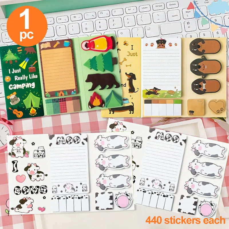 1 Alien Combination Convenience Sticker Notebook, 40 Pages/Notebook, Thick Paper for Notebooks, Notebooks, Diaries, Gifts