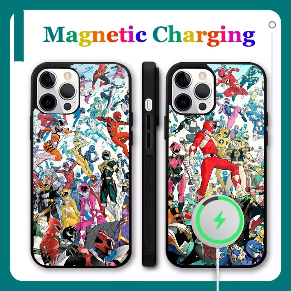 

P-PowerS Cool R-Ranger Phone Case For iPhone 16,15,14,13,12,11,Pro,Max,Plus,Mini,SE New Magsafe Magnetic Wireless Charging