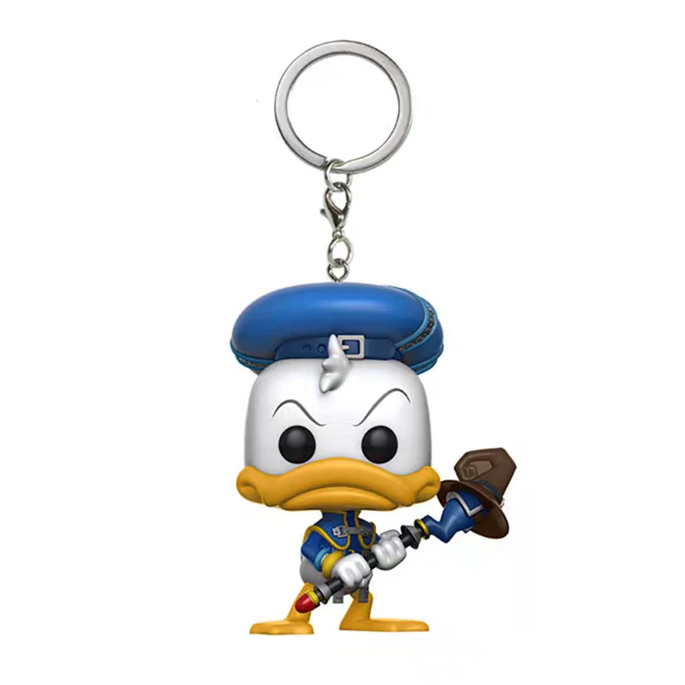 New Pocket Keychain Disney Mickey Mouse Scrooge Mcduck Mickey Minnie Vinyl Figure Dolls Model Toys For Children Gift view 2