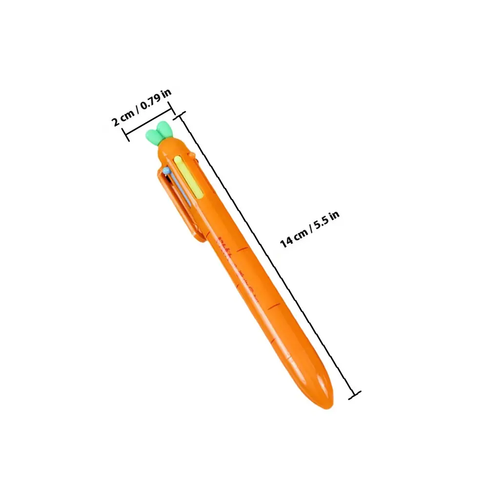 6Pcs Portable Fun Office Desk Accessories Carrot Form Ballpoint Pen Performance Compact