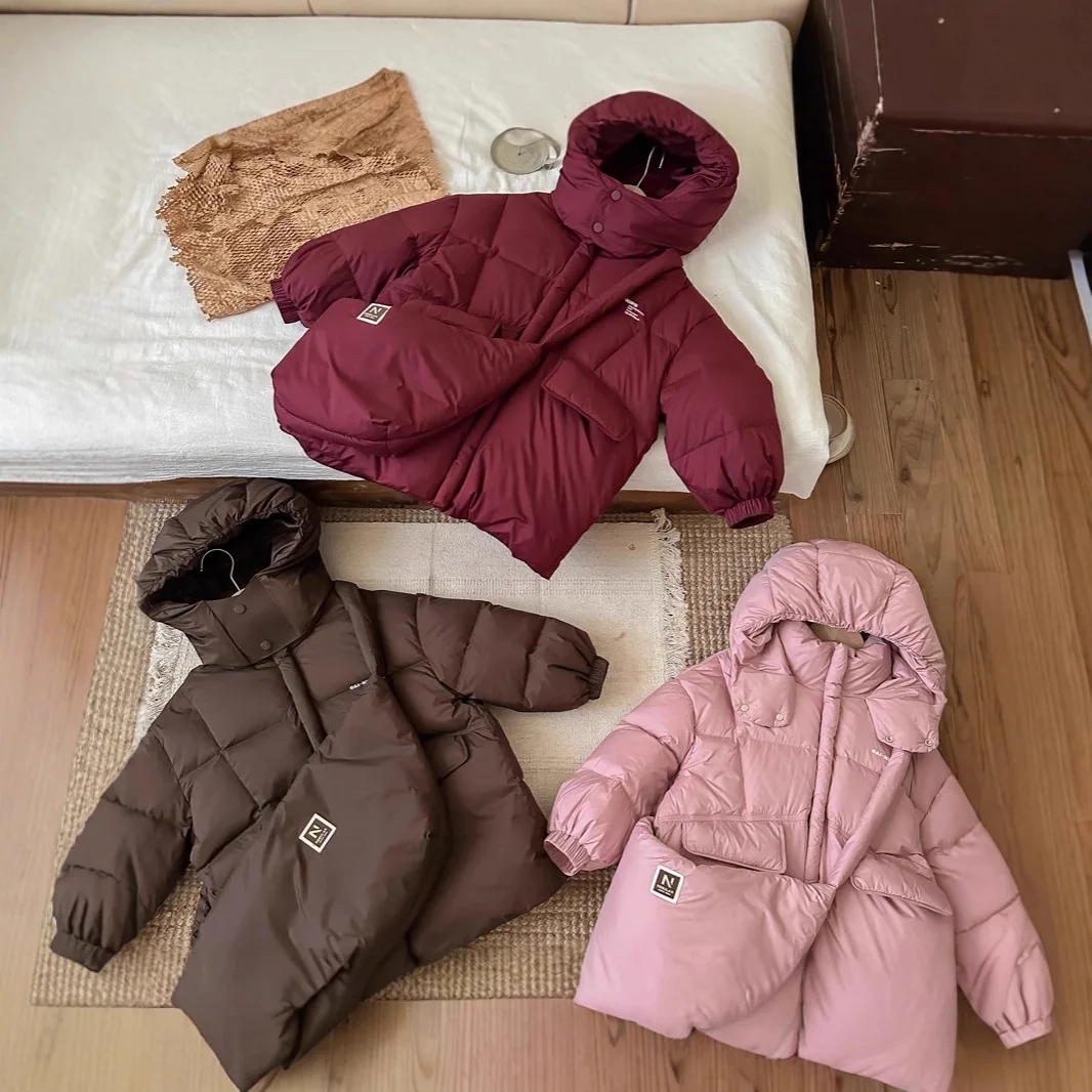 

YBFSKID зимние детские парки, теплая верхняя одежда с капюшоном для маленьких девочек, пальто, детская куртка-пуховик для мальчиков от 3 до 10 лет с бесплатной сумкой