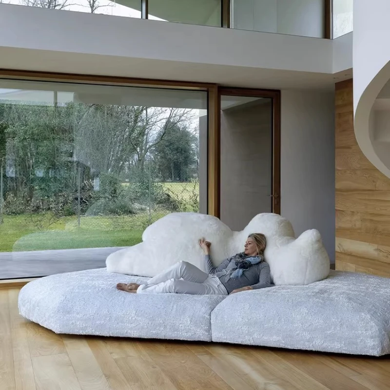 Italian minimalist giant polar bear flat layer designer celebrity sofa