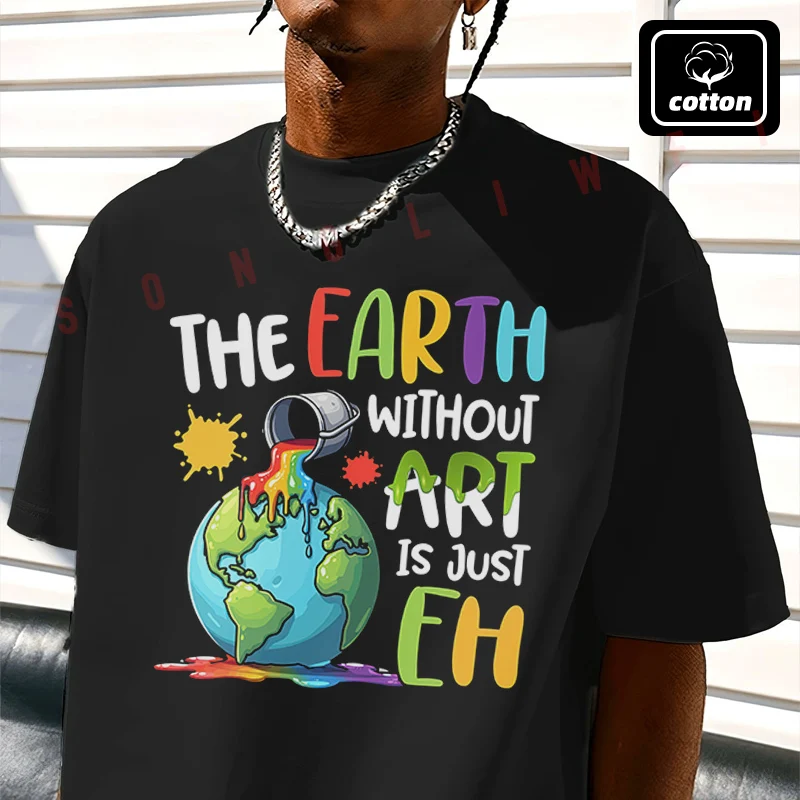 

Earth Without Art Design Motorcycle T-Shirt Men's Black Cotton TShirt New Summer Casual O-neck Short Sleeve Tees