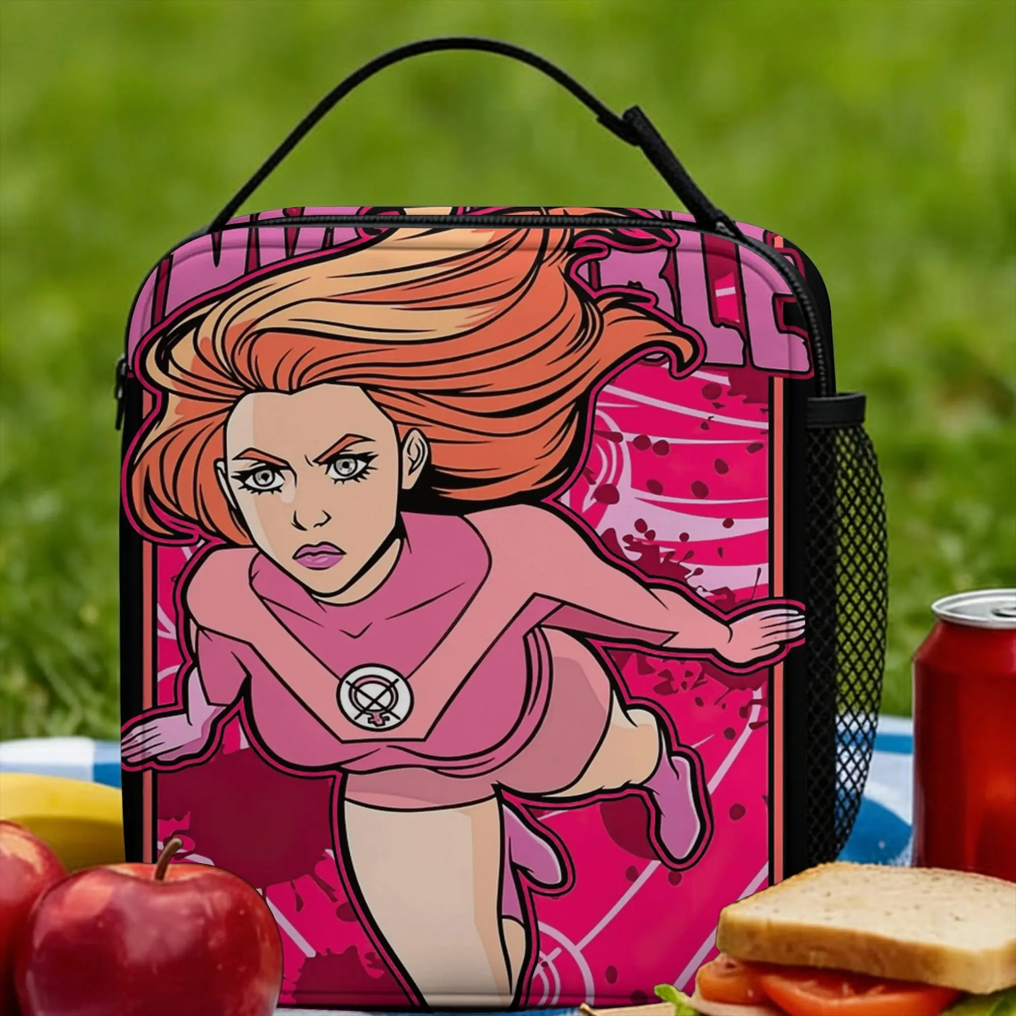 

Invincible Lunch Bag For Men Atom Eve Graphic Lunch Box Funny Outdoor Picnic Cooler Bag Portable Oxford Thermal Lunch Bags