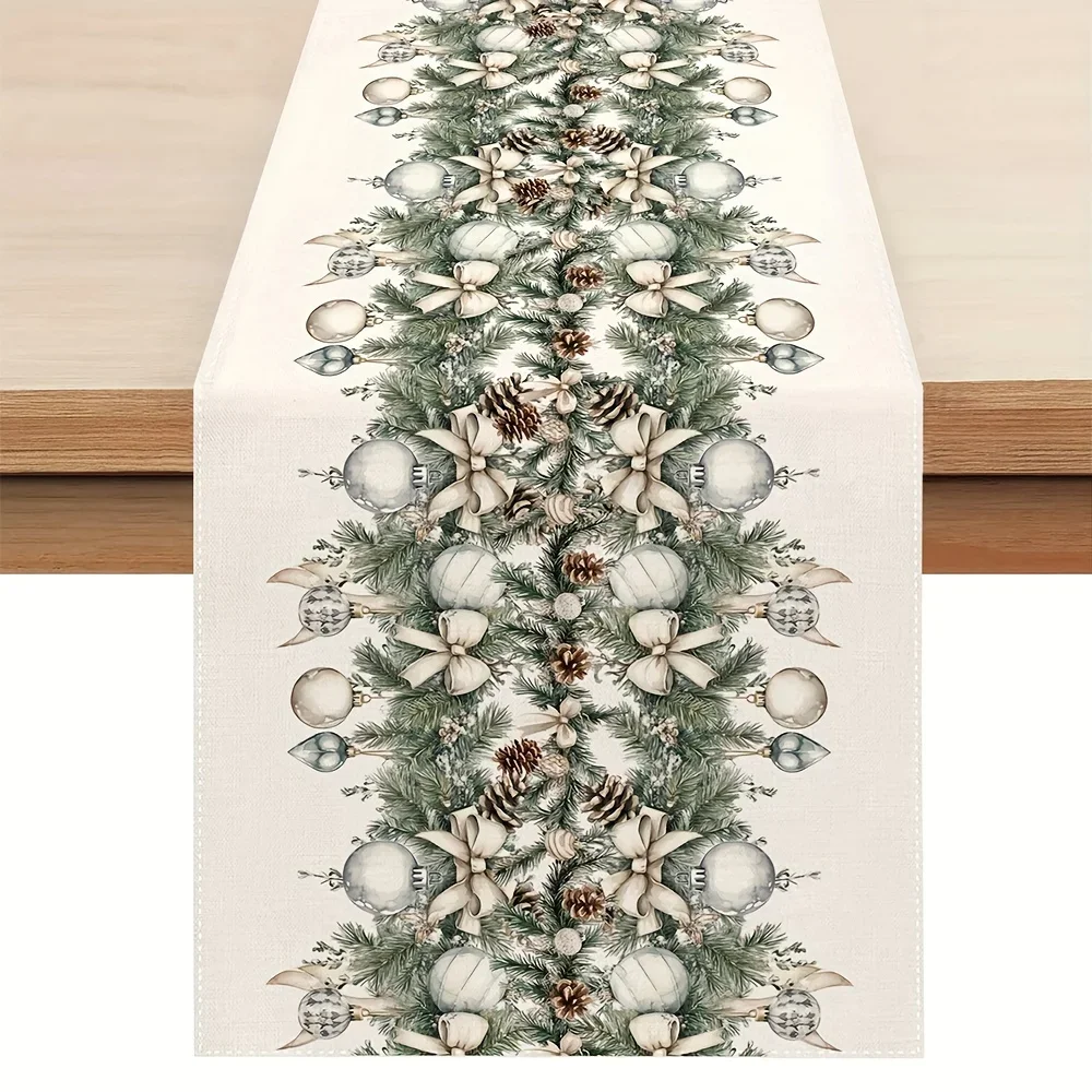 

Happy Sukkot Table Runner & Dresser Scarves - Flat-Printed, Features Etrog Lulav Sukkah Design, Ideal for Kitchen/Dining Table