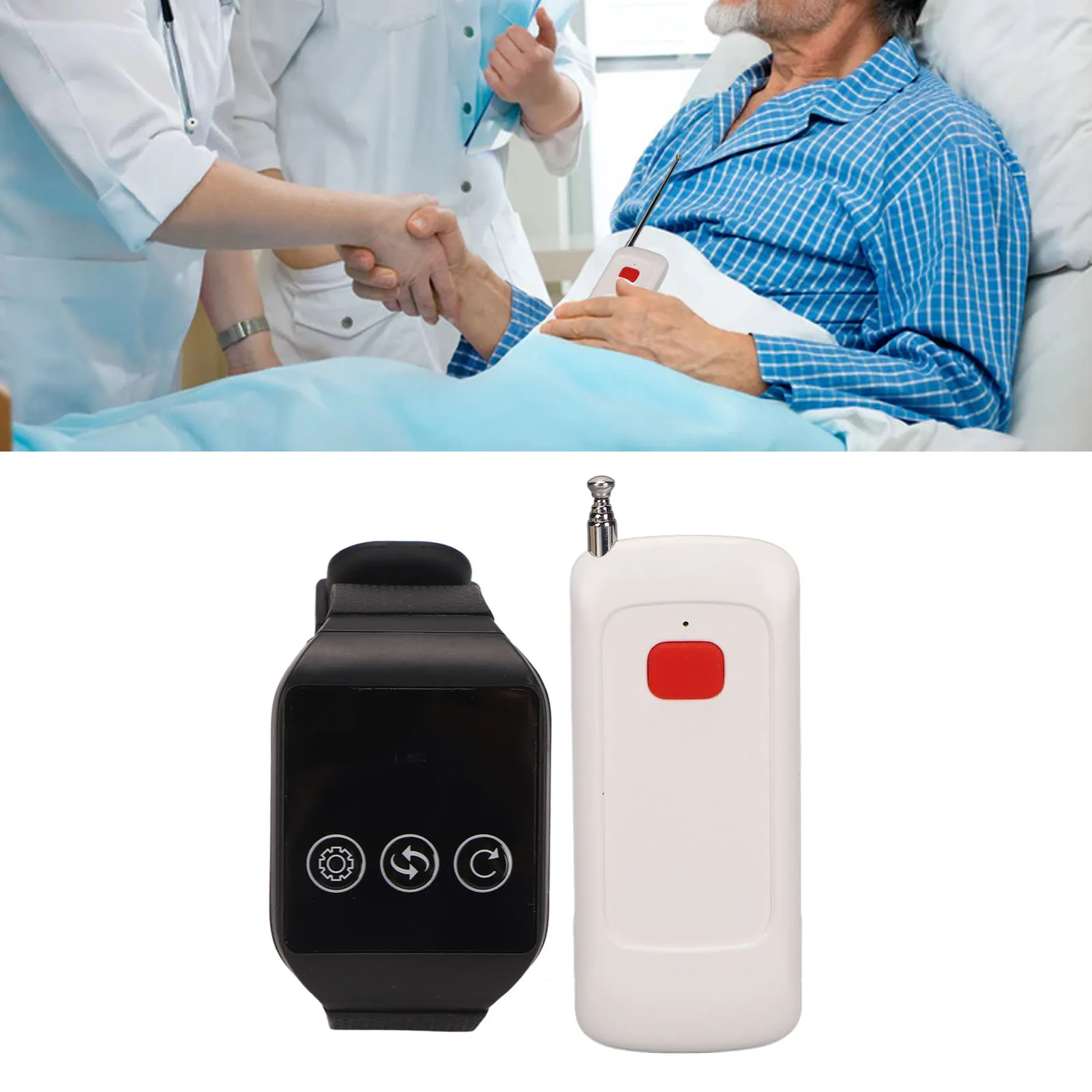 DC 5V Wireless Caregiver Pager Alert Button Wireless Nurse Call System IPX7 Waterproof for Home Hospital