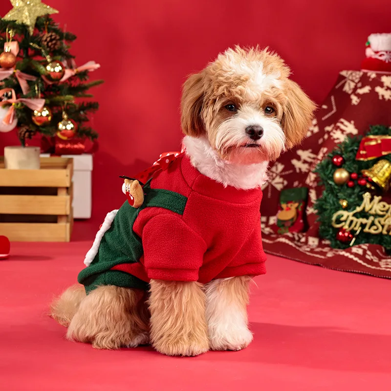 Christmas Dog Costume Pet Clothes for Dogs Cats French Bulldog Coat Jacket Warm Pets Dog Clothes Dressing up for Xmas Pug Outfit