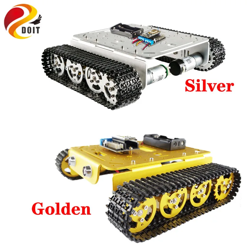 Wireless Nodemcu Control 2WD T200 Metal Smart Crawler RC Tank Chassis Kit High Torque DC Motor DIY For Arduino Free Source Code