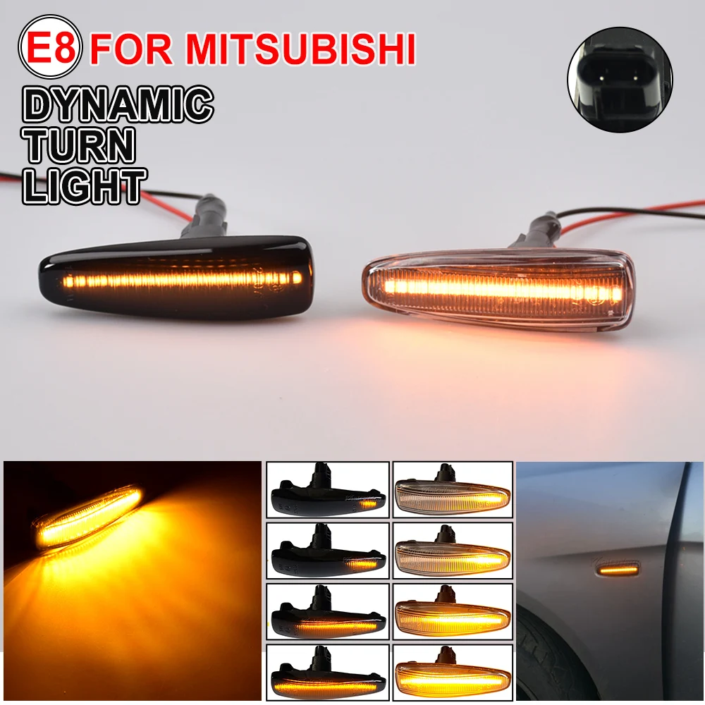 

2pcs Turn Signal Light Marker Lamp Amber Dynamic LED Fender Side Marker For Mitsubishi Lancer EVO X Outlander Sport Mirage 2014+