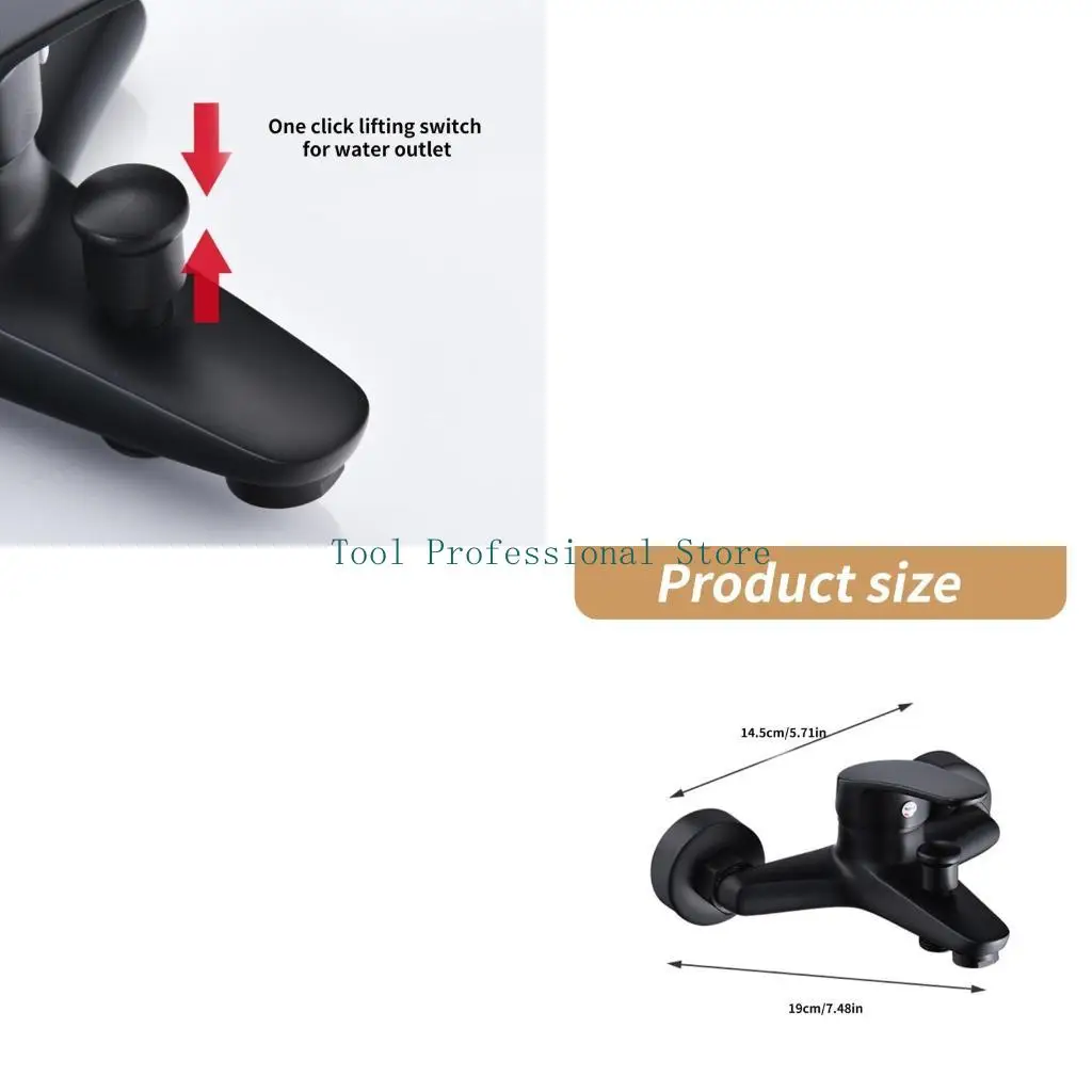 

57QF Functional Black Bath Shower Faucet Wall Mount Contemporary Bath Faucet for Home