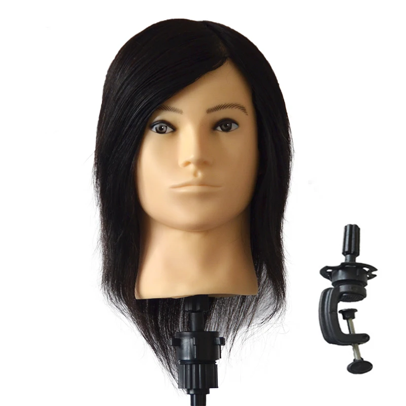 

манекен голова 100% человеческих волос, 8 дюймов, мужская голова для укладки, практика красоты, обучение укладке, голова куклы с зажимной подставкой