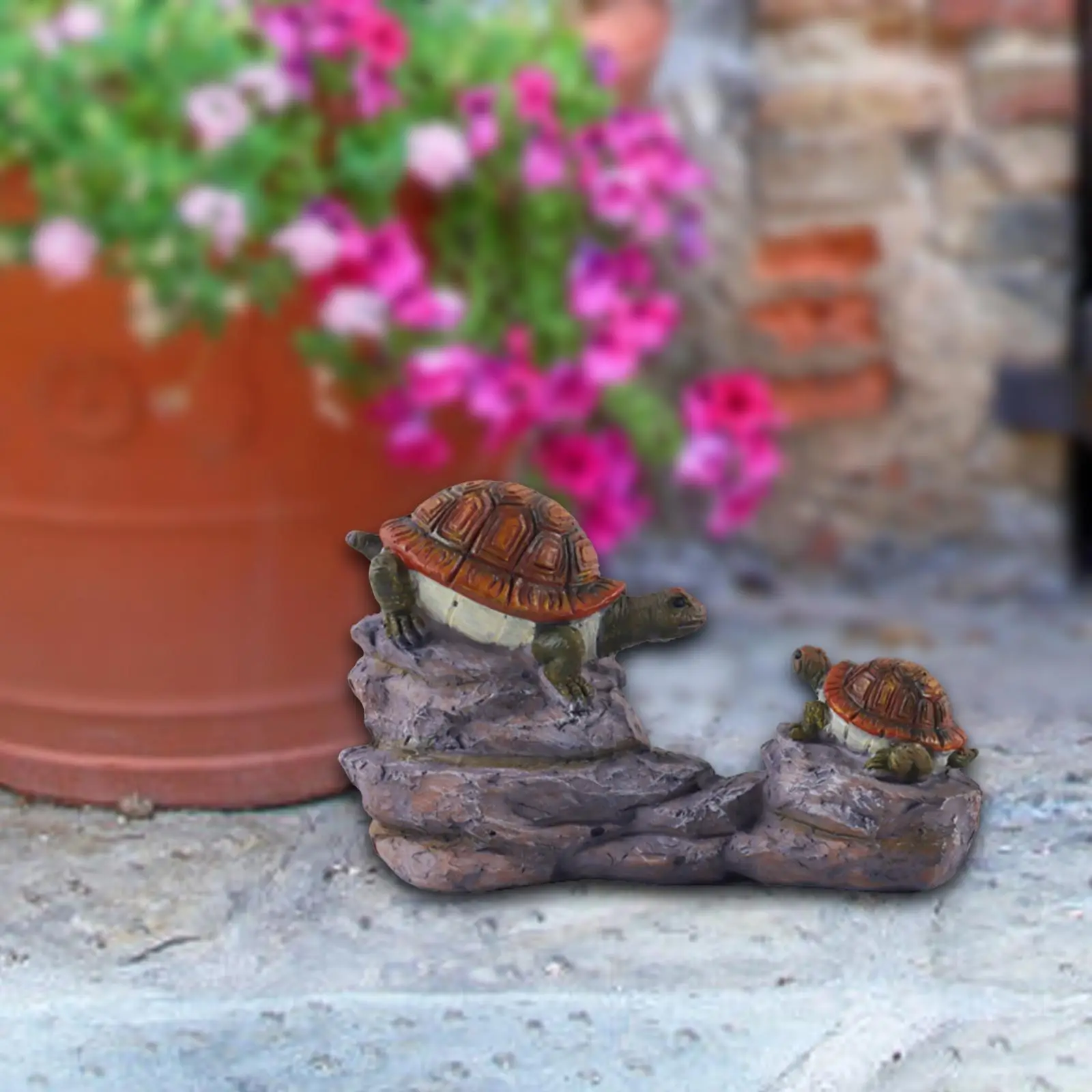 Turtle Garden Statue Decorative Figurine Yard Ornament Flower Pot Decor for Lawn Backyard Landscape Outside Housewarming Gift