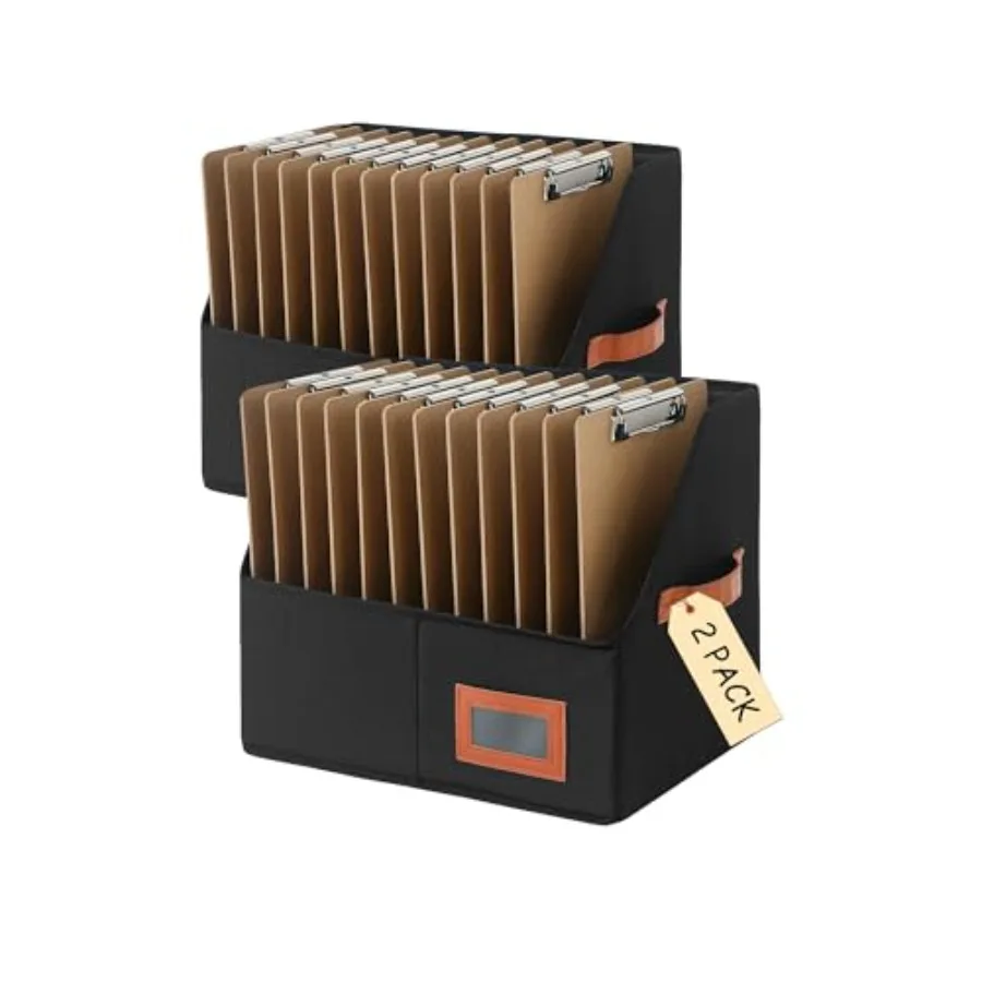 

Clipboard Holder for Classroom-2 Pack Foldable Clip Board Storage Organizer Basket with Handle for Easy Carrying Classroom Offi
