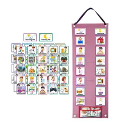 Kids Visual Schedule Calendar Chart Daily Routine Card for Children Girls