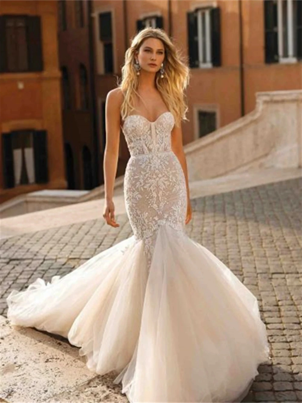 Exquisite Wedding Dresses For Women Sexy Sheath Bridal Gowns Strapless Sleeveless Backless Elegant Robes 2024 Vestidos De Novia