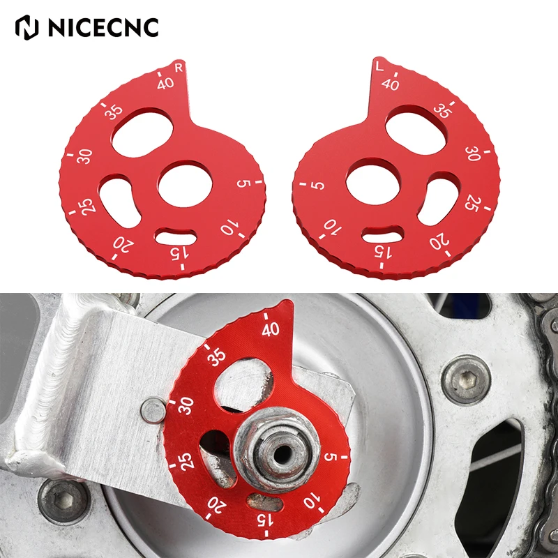 

NICECNC Motorcycle Red Chain Adjuster Regulator Kit For Honda XR650L XR 650L 1993-2022 Aluminum Rear Left Right Chain Adjuster