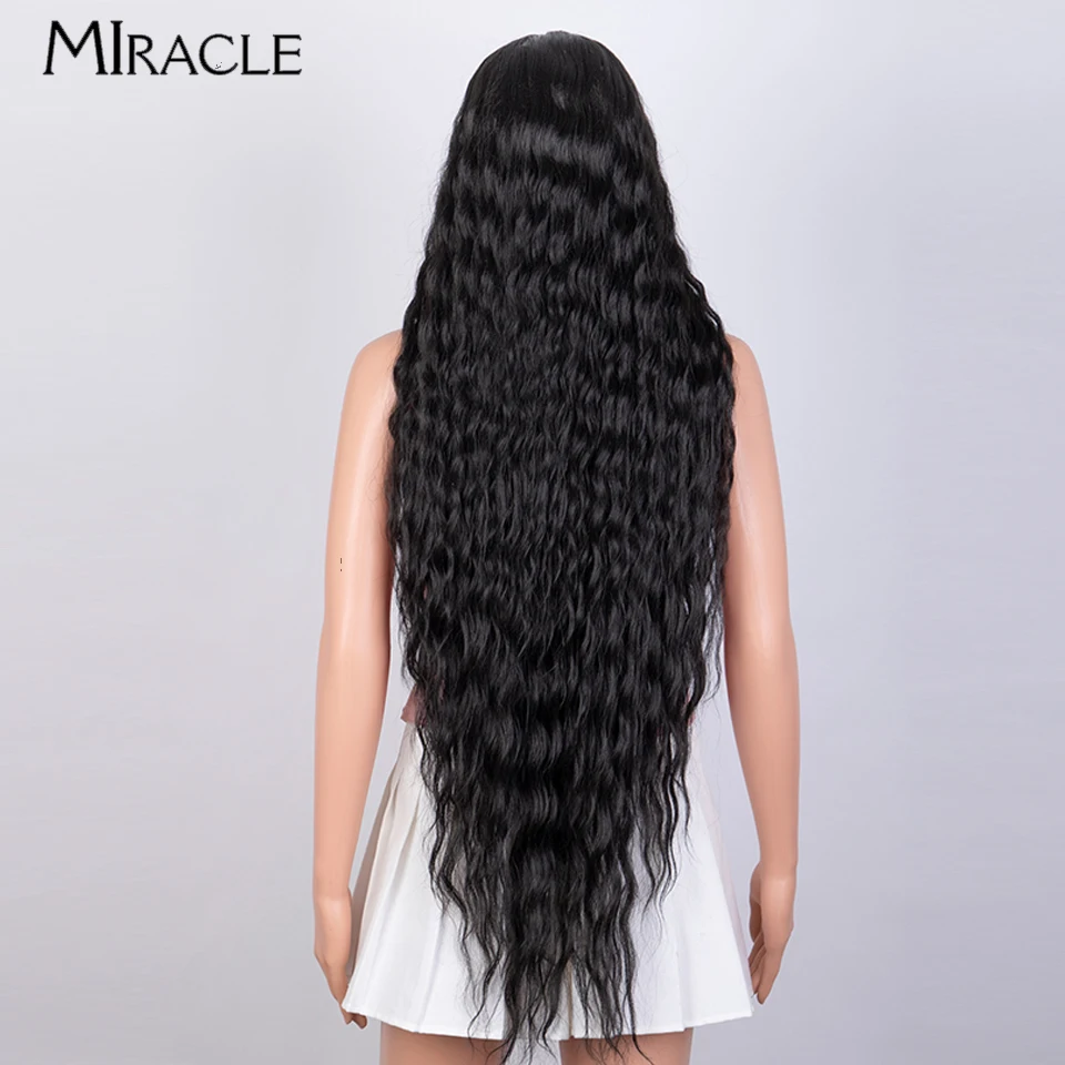 MIRACLE Synthetic  Lace Wig 40\'\' Super Long Afro Kinky Curly Wigs for Women 613 Black Brown Pink Wig Cosplay Lace Front Wig