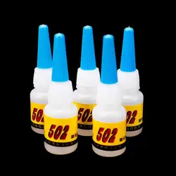 5Pcs 502 Super Glue Instant Quick-drying Cyanoacrylate Adhesive Strong Bond Fast Crafts Repair 5g