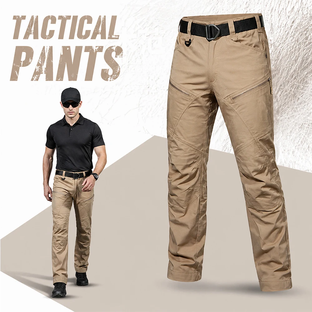 

Men's Commuter Tactical Pants with Multi-Pocket Waterproof Ripstop Cargo Trousers Durable Outdoor Combat Training Sport Pants
