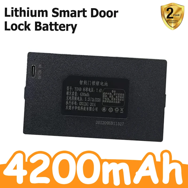 New 7.4V 4200mAh Lithium Smart Door Lock Battery for YC04B YC04E YC04A YC04C