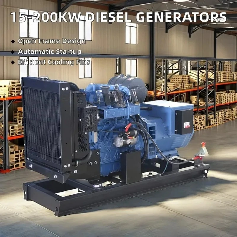 Engine Generator Set 15kw 50kw 200kw Auto Start Silent 50HZ Open Frame 30kw Rated Power 1500rpm Speed AC Single Phase - view 3