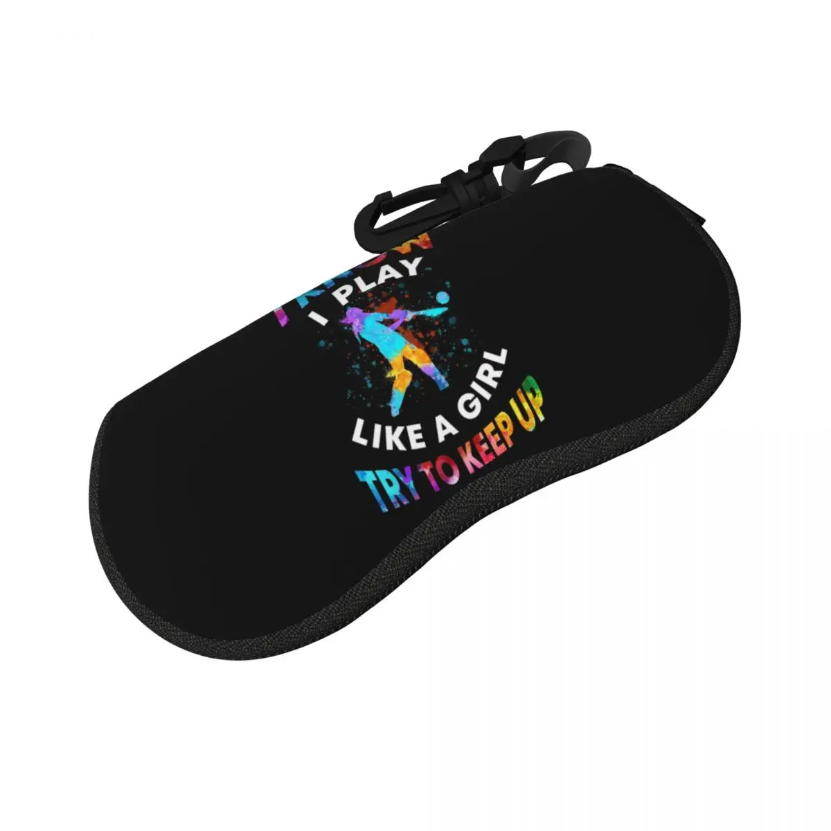 

Like A Girl Try To Keep Up Watercolor Sport Cricket Shell Glasses Case Protector Sunglasses Box Women Men Eyeglass Bag Pouch