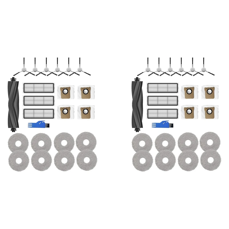 

2X для робота-пылесоса Dreame L10S Ultra, L10 Ultra, основная боковая щетка HEPA-фильтры, мешки для пыли, подушечки для швабры, запасные части, глобальный запас