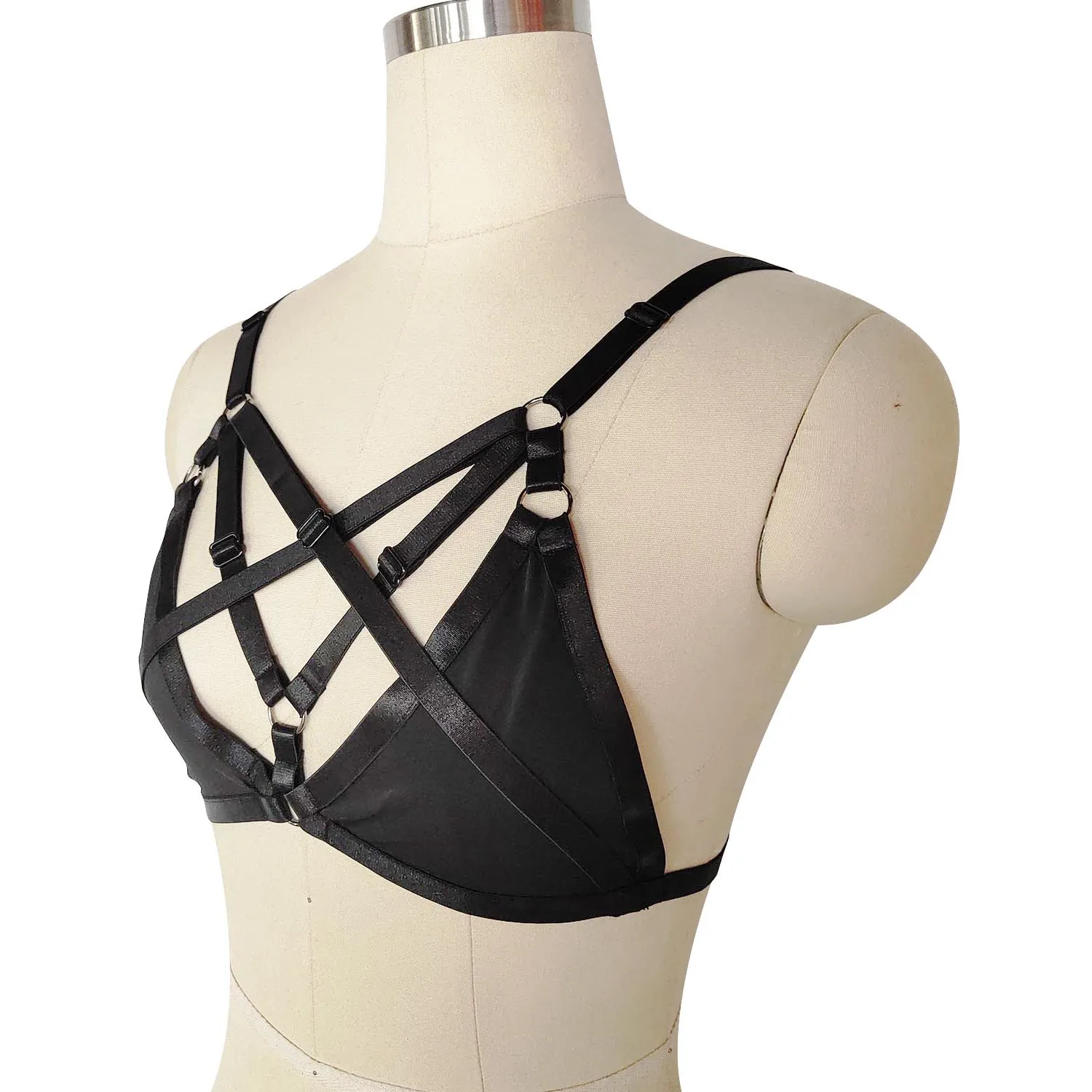 الجسم تسخير ارتداء تأثيري القطب الرقص Harajuku القوطية قفص الصدرية تسخير الصدرية الوثن الهذيان ارتداء المحاصيل الأعلى مثير الملابس الداخلية عبودية #2