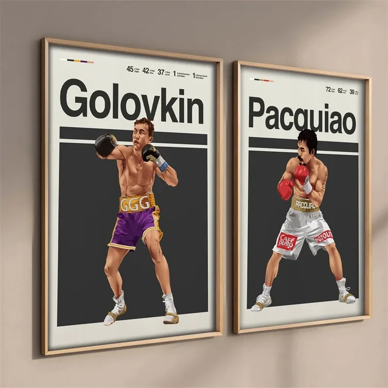 Pop Canelo Alvarez Poster Aesthetic Boxing Wall Art Minimalist Mid Century Modern Decor Fury Boxing Gift Canvas Print Room Decor view 3