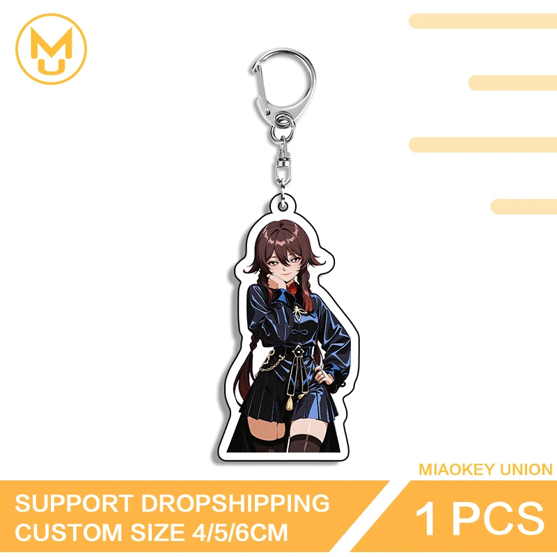 Beautiful Anime Girl HD Pattern Artistic Edgy Double Sided Acrylic Key Chains Exquisite Creative Personality Amusing Jewelry