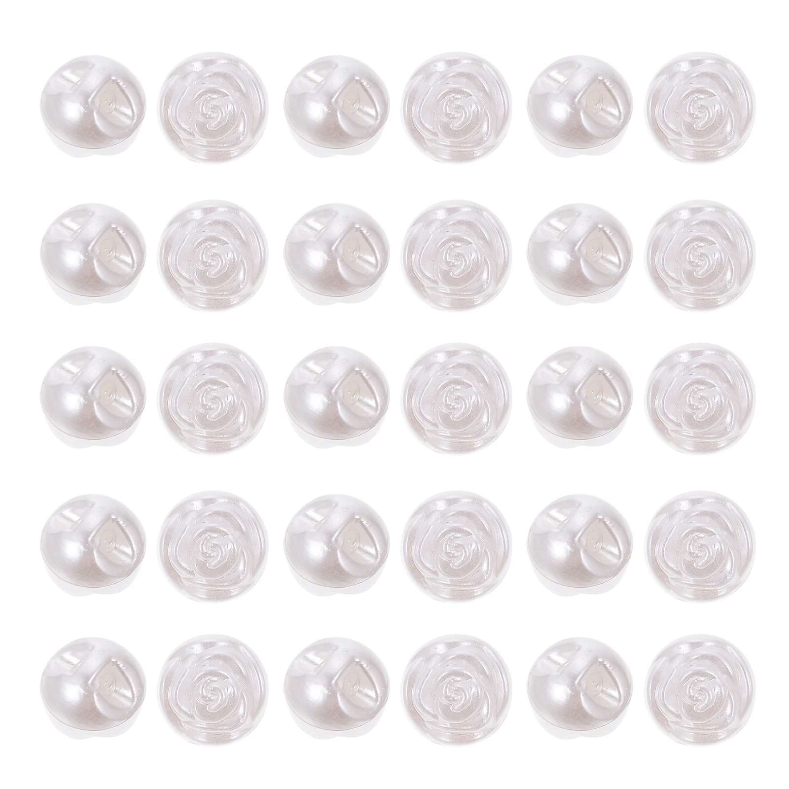 

100 Pcs Resin Rose Buttons for Shirt Coat Sewing DIY naments White Replacement Craft Supplies Clothing Accessories